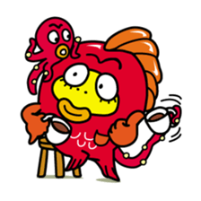 Kinpei whimsical red snapper 1 sticker #5942020