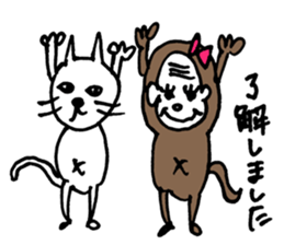 cat&monkey sticker #5942903