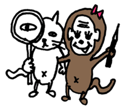 cat&monkey sticker #5942935