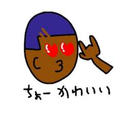 face and one words 5 sticker #5945401