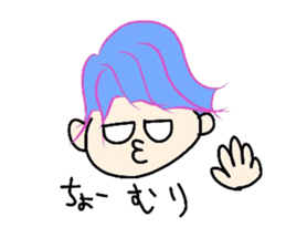 face and one words 5 sticker #5945404