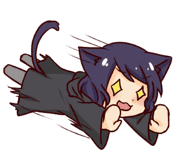Black hair cat ears sticker #5951796