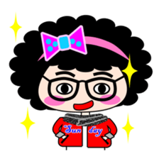 Curly girl show time sticker #5951863