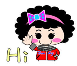 Curly girl show time sticker #5951872