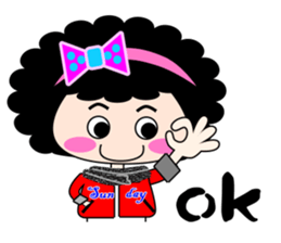 Curly girl show time sticker #5951876