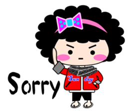 Curly girl show time sticker #5951877