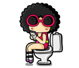 80's Afro Girl sticker #5957961