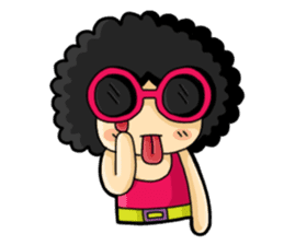 80's Afro Girl sticker #5957978