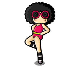 80's Afro Girl sticker #5957993