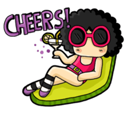 80's Afro Girl sticker #5957997