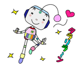 Colorful robot 2 sticker #5959549