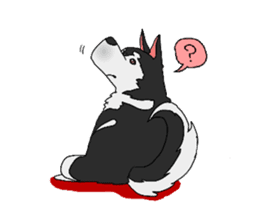 Lonely shy of husky sticker #5962943
