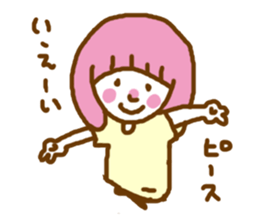 pink  contact kappa hair otometan sticker #5967384