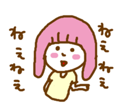 pink  contact kappa hair otometan sticker #5967388