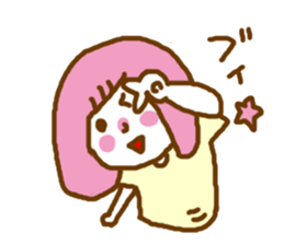 pink  contact kappa hair otometan sticker #5967402