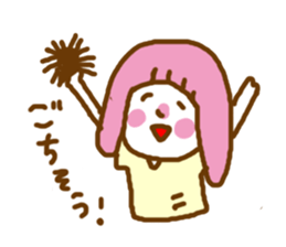 pink  contact kappa hair otometan sticker #5967408