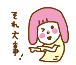 pink  contact kappa hair otometan sticker #5967409