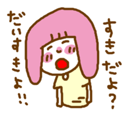 pink  contact kappa hair otometan sticker #5967412