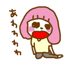 pink  contact kappa hair otometan sticker #5967416