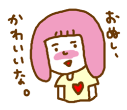 pink  contact kappa hair otometan sticker #5967422