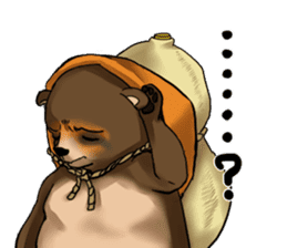 Raccoon dog attracted by ceramic ware sticker #5971833