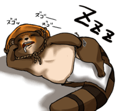 Raccoon dog attracted by ceramic ware sticker #5971836