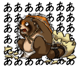 Raccoon dog attracted by ceramic ware sticker #5971845