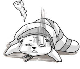 Raccoon dog attracted by ceramic ware sticker #5971849