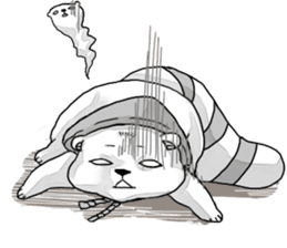 Raccoon dog attracted by ceramic ware sticker #5971849