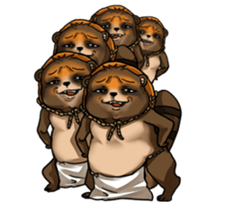 Raccoon dog attracted by ceramic ware sticker #5971850