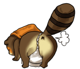 Raccoon dog attracted by ceramic ware sticker #5971858