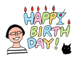 Black cat and girl sticker #5972822