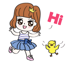 Cute girl & puppy's happy life sticker #5973467