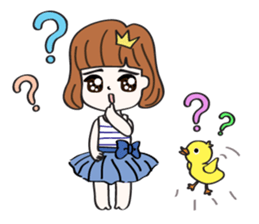 Cute girl & puppy's happy life sticker #5973469