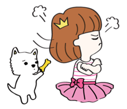 Cute girl & puppy's happy life sticker #5973480