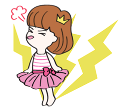 Cute girl & puppy's happy life sticker #5973483