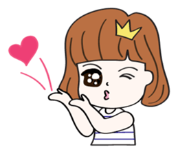 Cute girl & puppy's happy life sticker #5973490