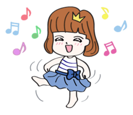 Cute girl & puppy's happy life sticker #5973498