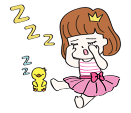 Cute girl & puppy's happy life sticker #5973502