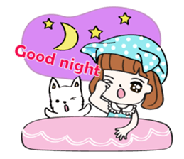 Cute girl & puppy's happy life sticker #5973503