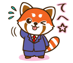 the red panda office worker sticker #5974415