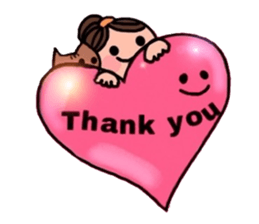 A girl, a puppy, and a kitty sticker #5976120