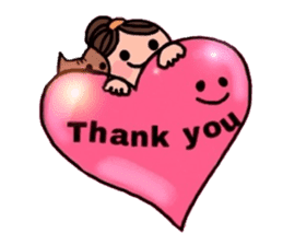 A girl, a puppy, and a kitty sticker #5976120