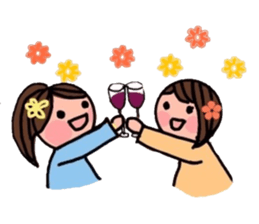 A girl, a puppy, and a kitty sticker #5976122