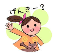 A girl, a puppy, and a kitty sticker #5976126