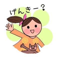 A girl, a puppy, and a kitty sticker #5976126