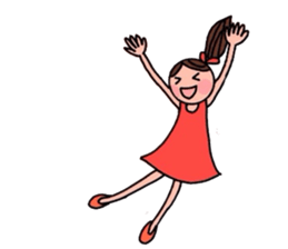 A girl, a puppy, and a kitty sticker #5976128