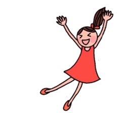 A girl, a puppy, and a kitty sticker #5976128