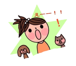 A girl, a puppy, and a kitty sticker #5976132