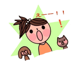 A girl, a puppy, and a kitty sticker #5976132